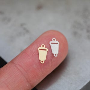 Coffee Cup connector Gold filled- USA made, USA gold filled Charms Connectors