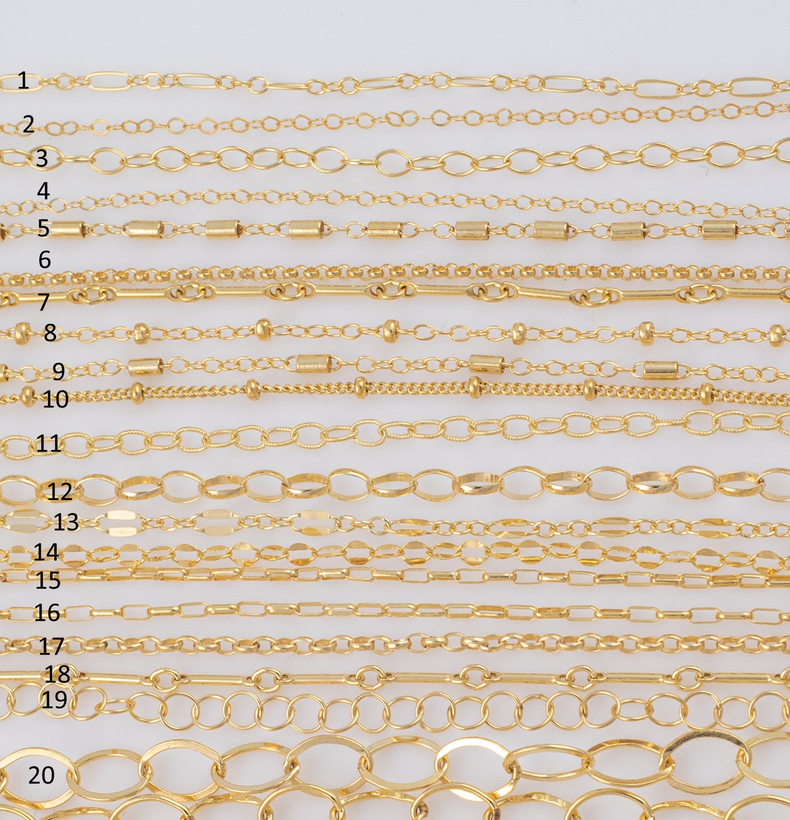 14k Gold Filled Chain Made in USA Permanent Jewelry Chain Etsy