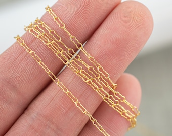Razor Paper Clip- 14k Gold Filled Chain Made in USA - Permanent Jewelry Chain Chains - High Quality - Permanent jewelry 1 foot