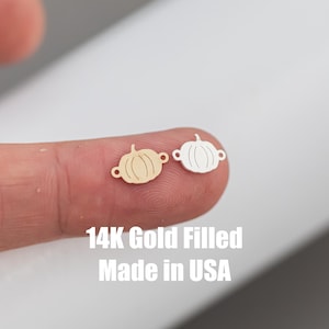 Pumpkin connector Gold filled- USA made, USA gold filled Charms Connectors