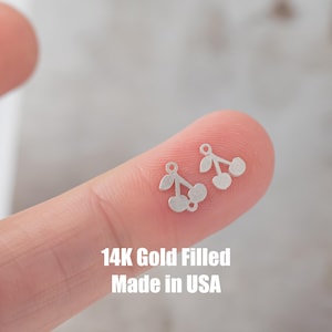 Cherry connector Gold filled- USA made, USA gold filled Charms Connectors