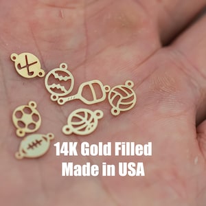 Sports connector Gold filled- USA made, USA gold filled Charms Connectors
