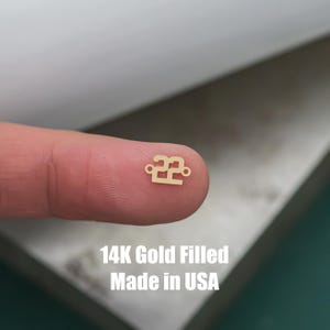 Custom Player number, Football, Soccer, ETc connector Gold filled- USA made, USA gold filled Charms Connectors