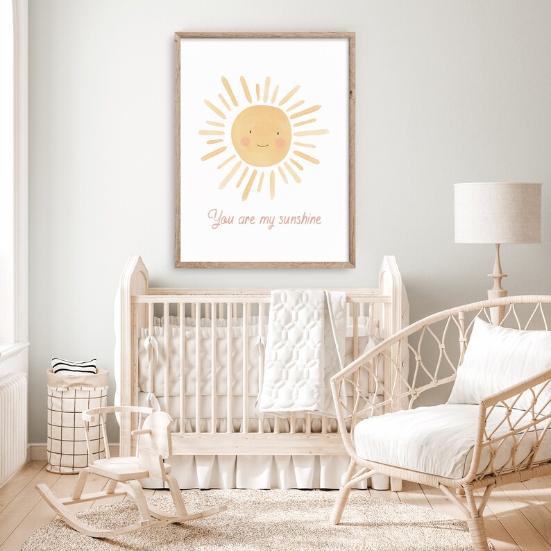 You Are My Sunshine Printable Wall Art Boho Nursery Prints Etsy