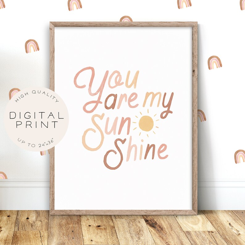 Boho Nursery Printable Wall Art You Are My Sunshine Wall Art Etsy