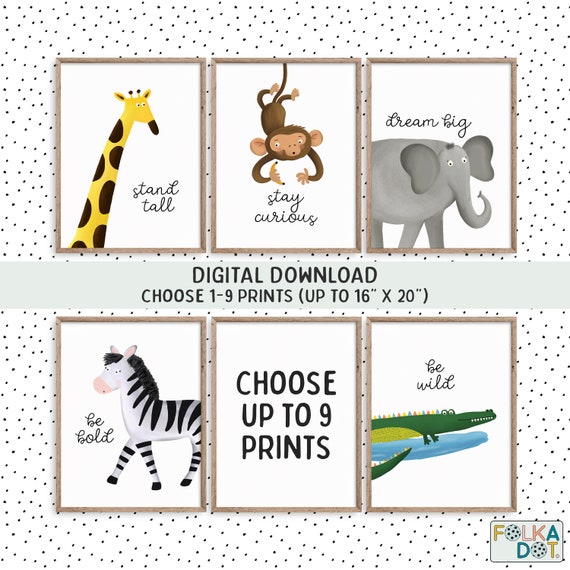 Safari Nursery Decor Animal Prints Jungle Nursery Printable | Etsy
