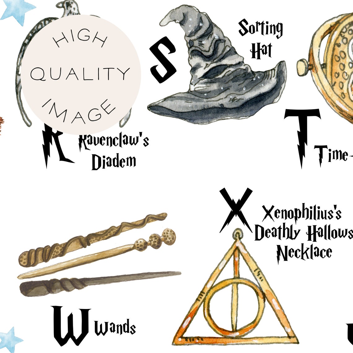 Harry Potter Print Harry Potter Nursery Alphabet Poster | Etsy