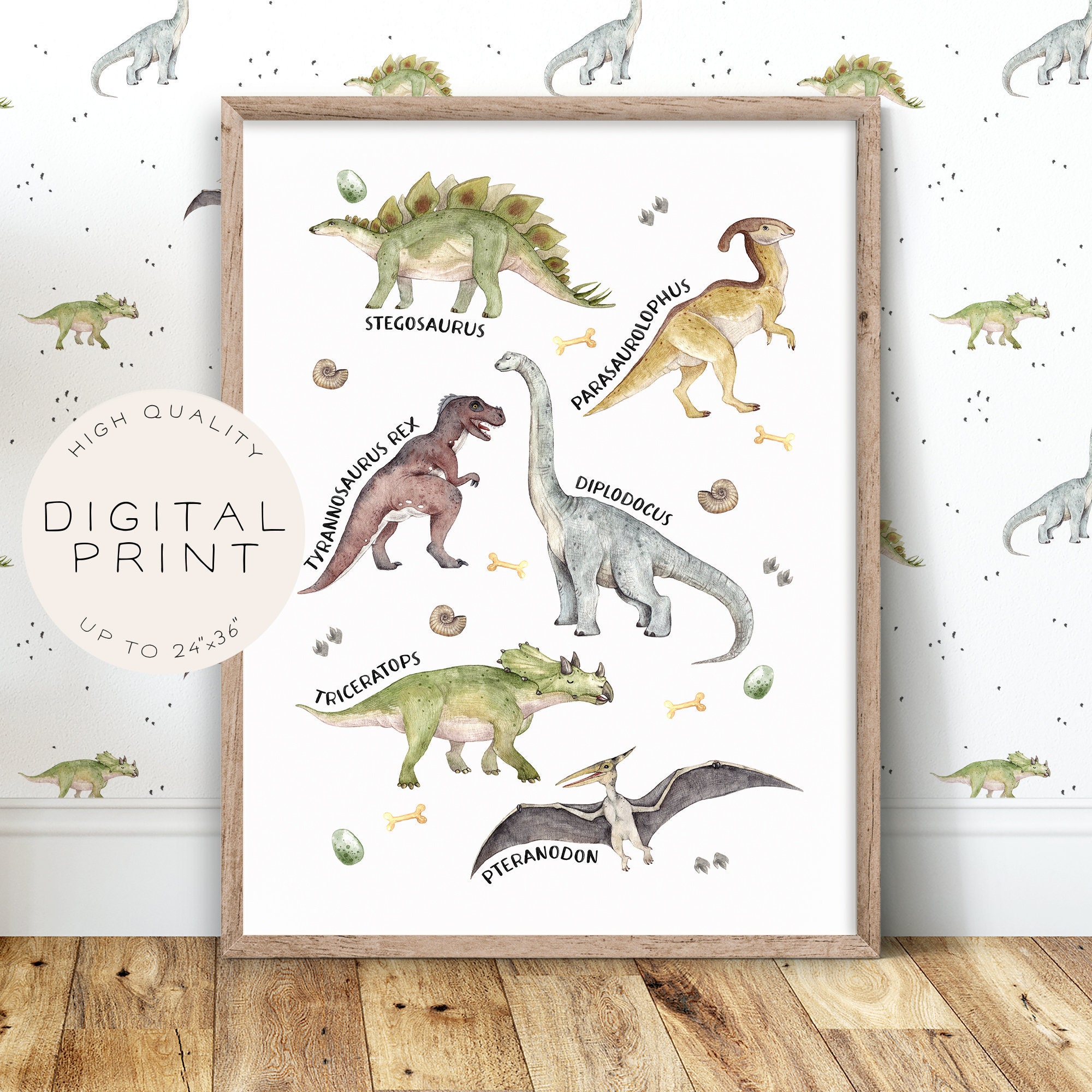 Dinosaur Poster, Dinosaur Print, Educational Posters, Dinosaur