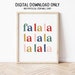 Christmas Printable Wall Art, Fa La La La La Christmas Print, Vintage ...