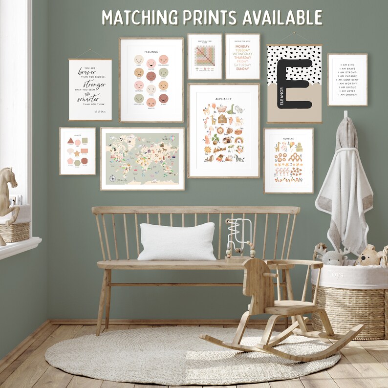 Animal World Map Nursery Print Safari Nursery Decor Etsy