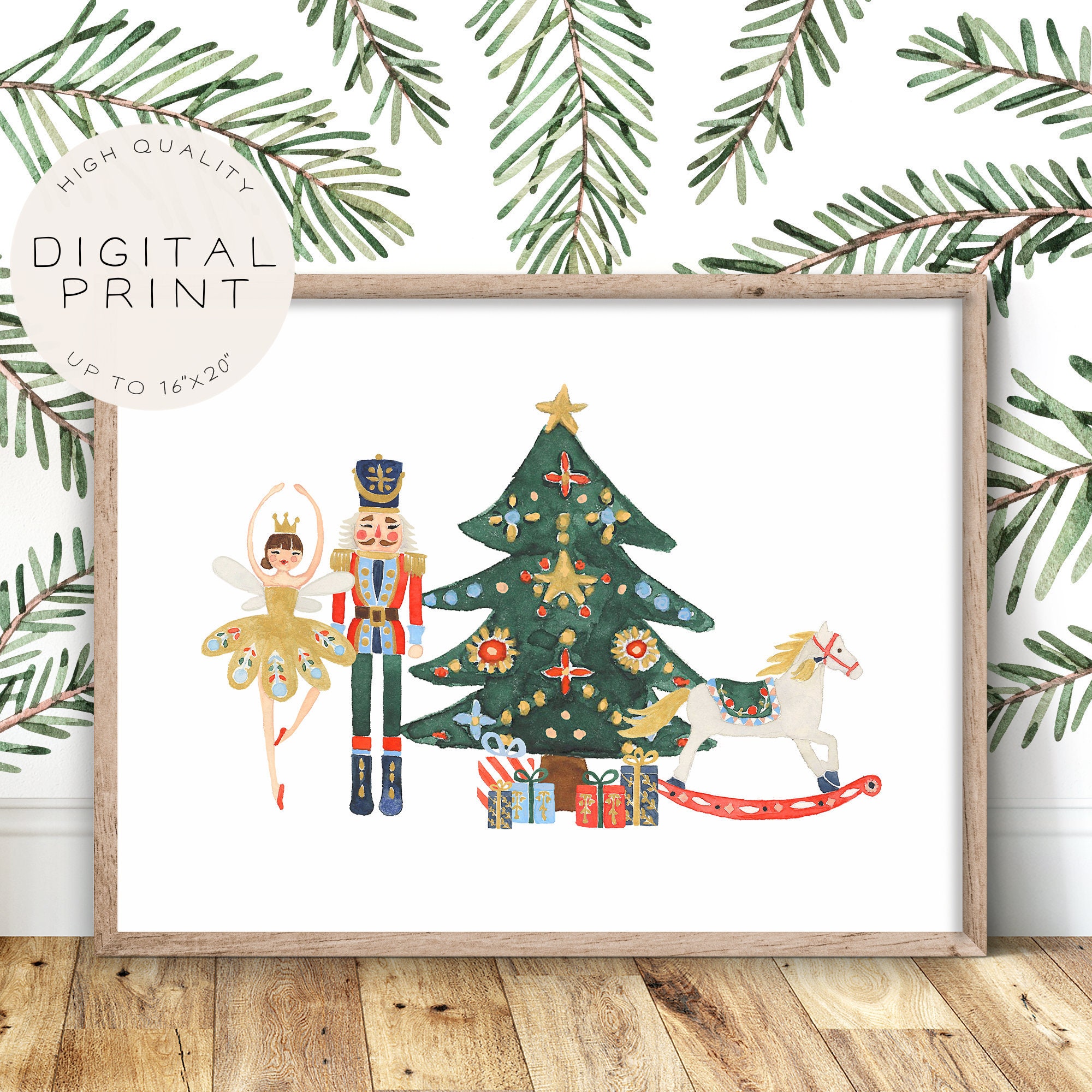 Nutcracker Christmas Print Merry Christmas Printable Wall - Etsy