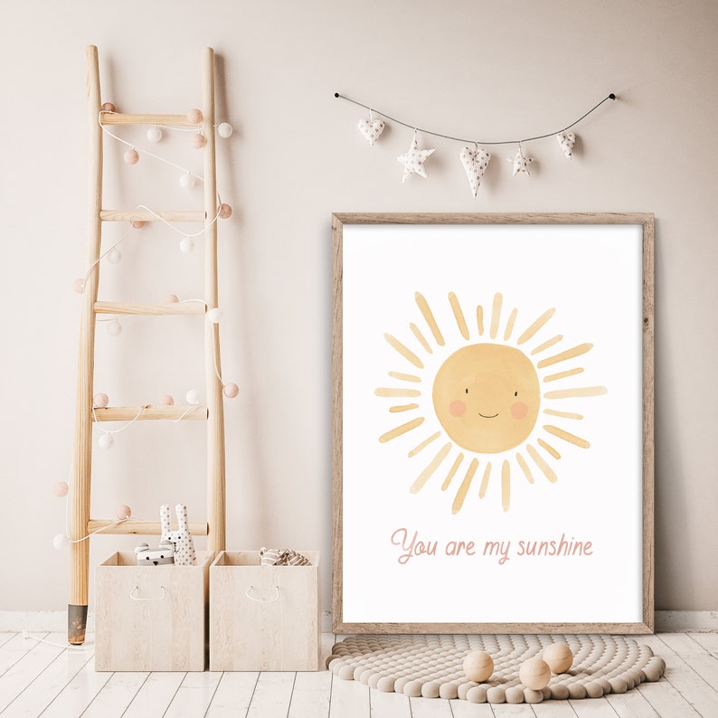 You Are My Sunshine Printable Wall Art Boho Nursery Prints Etsy