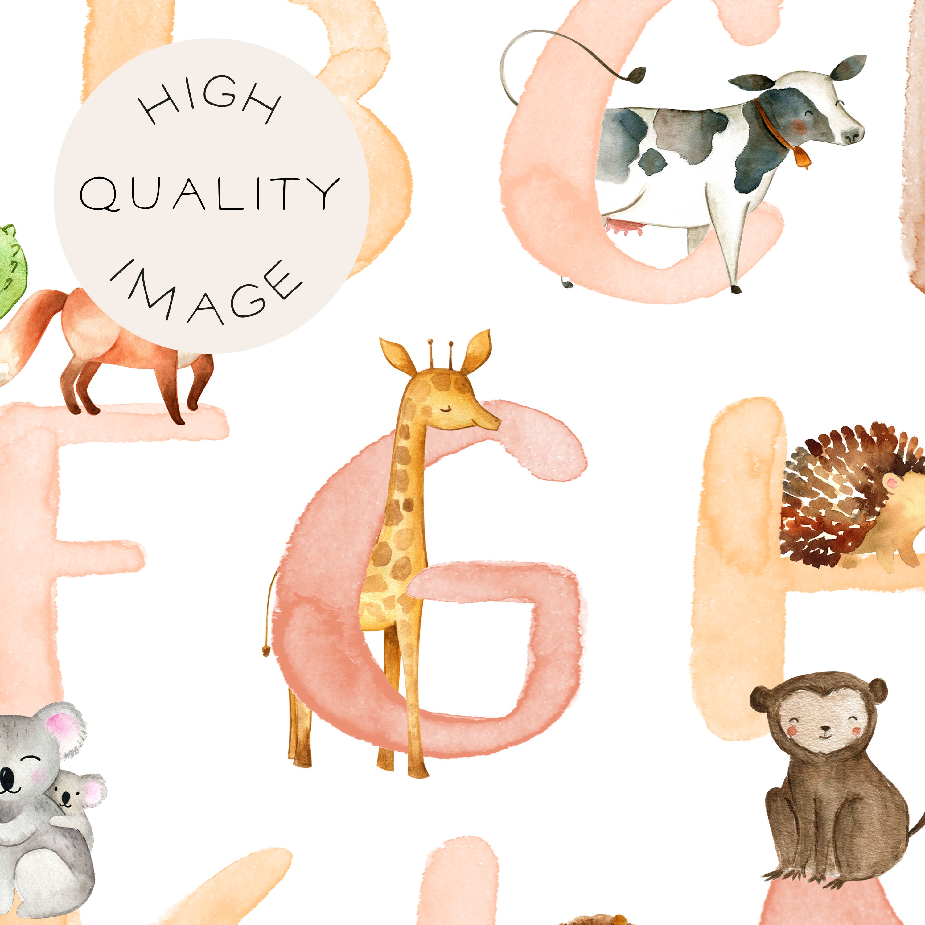 ABC Poster Boho Alphabet Poster Animal Alphabet Print | Etsy