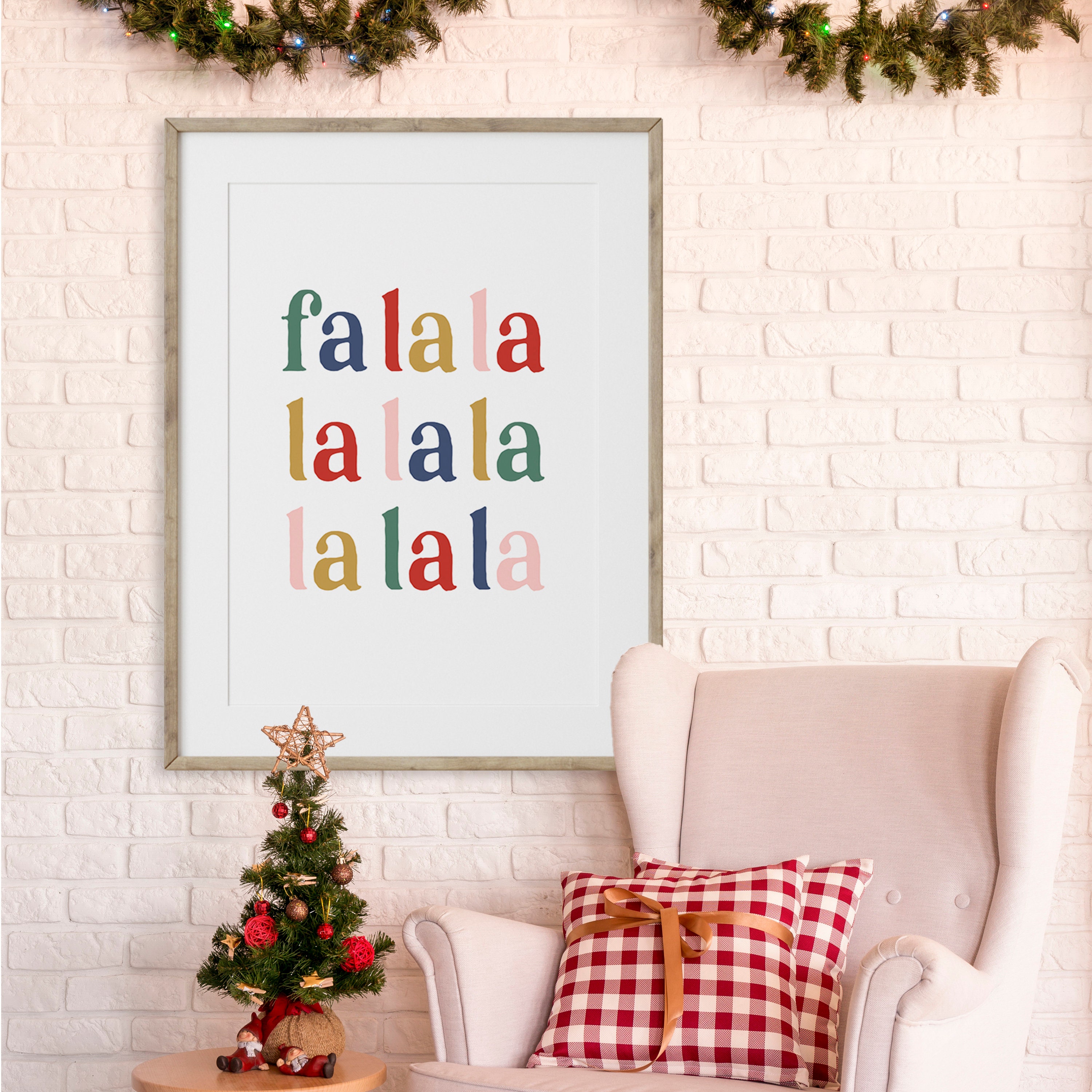 Christmas Printable Wall Art Fa La La La La Christmas Print | Etsy