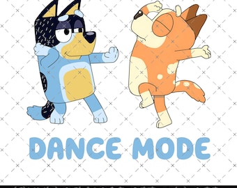 Modalità danza Bluey PNG, Famiglia Bluey PNG, File decalcomanie, Adesivi in vinile, Immagine auto, Papà Bluey PNG, Mamma Bluey PNG, Amici Bluey, Bingo Bluey PNG