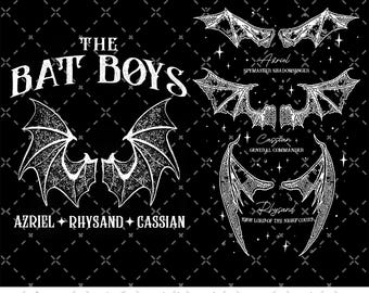 The Bat Boys Png, Vintage Acotar Bookish Png, The Night Court Illiri, Una corte di spine e rose Rhysand Cassian Azriel, Ali di Bat Boys