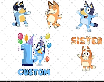 Bluey Birthday Png, My Birthday Png, Birthday Party Png, Birthday Gifts Png, Happy Birthday Png, Birthday Family Matching Png, Bluey Number