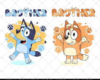 Bluey Brother PNG, Bluey Family Png, Decal Files, Vinyl Stickers, Car Image, Bluey Dad PNG, Bluey Mom Png, Bluey Friends, Bluey Bingo Png