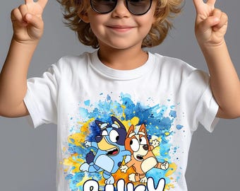 PNG de Bluey, el adorable perrito de primavera, PNG de cumpleaños de Bluey, PNG de Bluey, paquete de PNG de dibujos animados de cumpleaños, sublimación mágica de cumpleaños, PNG para fiesta de cumpleaños
