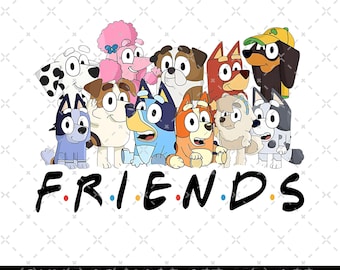 Bluey Friends PNG, Bluey Family Png, Decal Files, Vinyl Stickers, Car Image, Bluey Dad PNG, Bluey Mom Png, Bluey Friends, Bluey Bingo Png