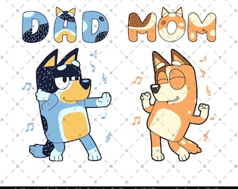 Dad Mum couple Png, Bluey Mom Png, Bluey Dad PNG, Bluey Family Png, Bluey PNG, Bluey Mum PNG, Bluey Fathers Day Png, Bluey Mothers Day Png