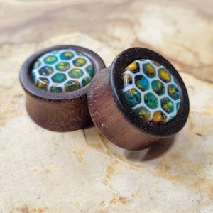 1&quot; (25mm) Honeycomb Inlay Plugs made with Katalox Wood Plugs Gauges