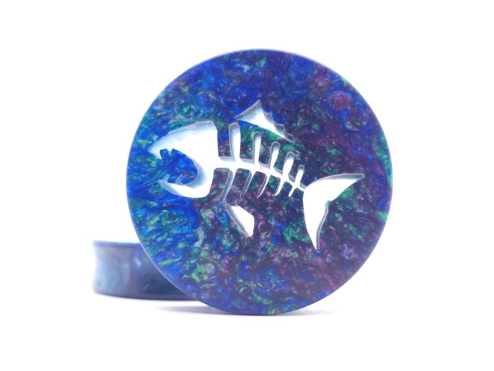 52mm 2 Handmade Epoxy Resin Fishbone Cut Out Double Etsy UK