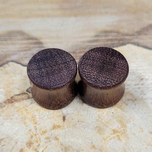 Pair of Katalox Wood Plugs Double Flare Gauges Wooden Earrings Jewelry Organic Wood Stretchers