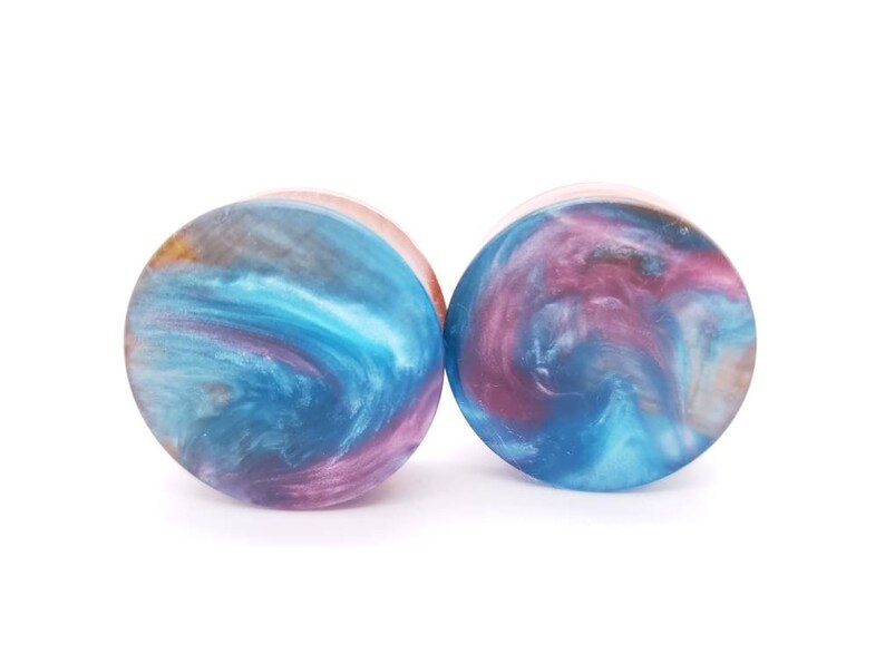 30mm Handmade Resin and Cherry Wood Double Flare Plugs Gauges