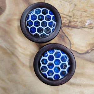 1 3/16&quot; (30mm) Honeycomb Inlay Plugs made with Katalox Wood Plugs Gauges