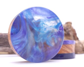 32mm (1 1/4") Handmade Resin and Maple Burl Wood Double Flare Plugs gauges Earrings jewelry