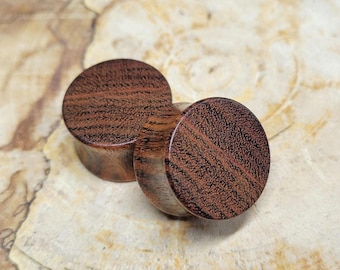 Pair of Chechen Plugs Double Flare Gauges Wooden Earrings Jewelry Organic Wood Stretchers