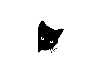 Vinyl Decal - Laptop Sticker Peeping Cat sticker cat decal Car sticker  Car Decal / Laptop Decal / Sticker