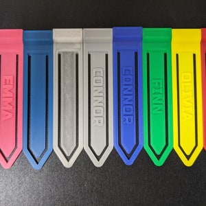 3D Printed Personalized Custom Book Marks - Customizable & Personalizable BookMarks with your Name