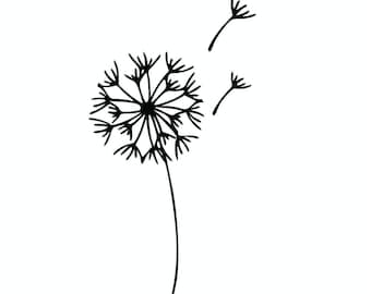 Vinyl Decal - dandelion  laptop sticker laptop decal book decal car decal - blowing dandelion