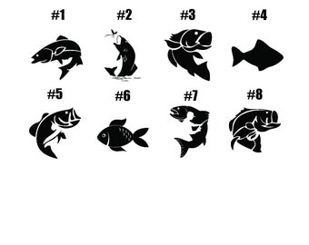 Vinyl Decal - Fish Fishing laptop sticker laptop decal book decal car decal