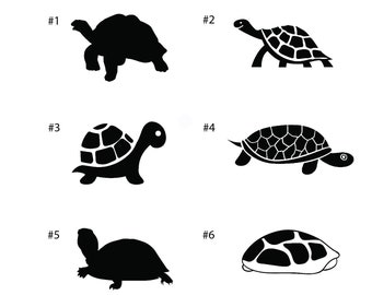 Vinyl Window Car Cutout Turtles/Tortoises Family of 3 Pick your color 