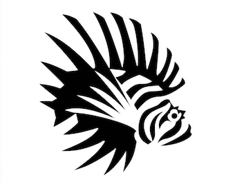 Vinyl Decal - Lionfish laptop sticker laptop decal book decal car decal phone sticker lion fish