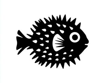 Vinyl Decal - Puffer fish laptop sticker laptop decal book decal car decal phone sticker pufferfish