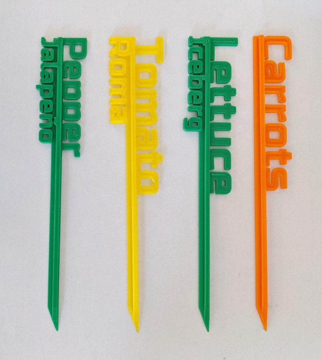 3D Printed Customizable Garden Plant Tags / Flags / Labels / Etsy