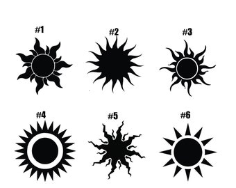 Sun Aztèque symbole tribal Moon et Star Fun Sticker Autocollant Vinyle 14.8 cm x 13.8 cm
