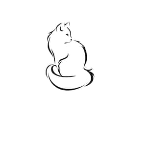 Vinyl Decal - Laptop Sticker Cat Outline decal Cat sticker cat decal cat  Car Decal / Laptop Decal / Sticker