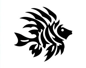 Vinyl Decal - Lionfish laptop sticker laptop decal book decal car decal phone sticker lion fish
