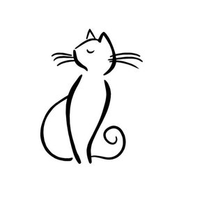 Vinyl Decal - Laptop Sticker Cat Outline decal Cat sticker cat decal cat  Car Decal / Laptop Decal / Sticker