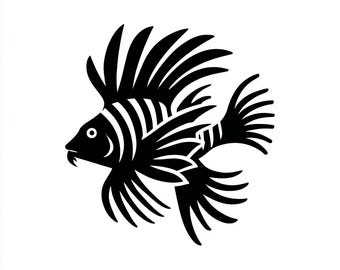 Vinyl Decal - Lionfish laptop sticker laptop decal book decal car decal phone sticker lion fish