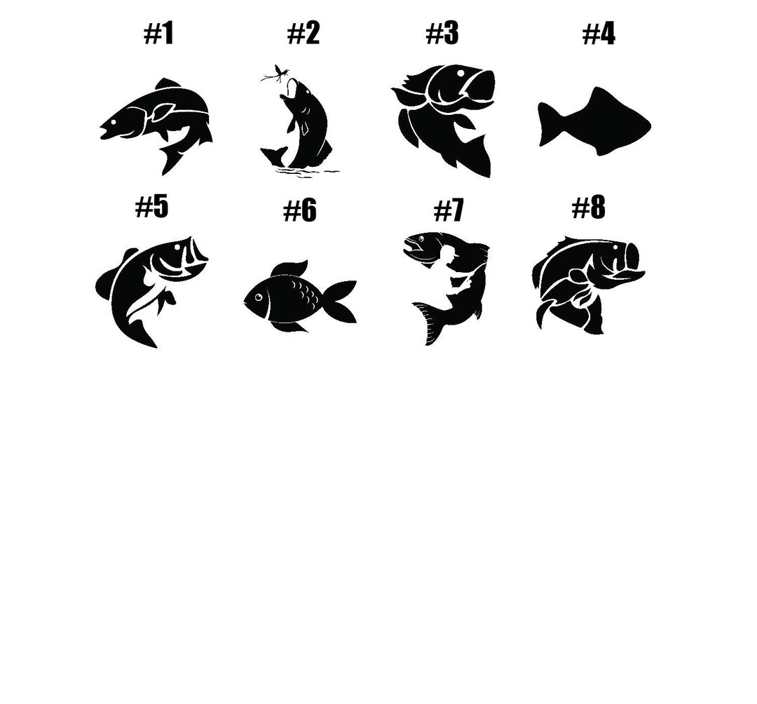 Dec Fish Sticker Vinyl Decal - Fish Fishing Laptop Sticker Laptop Decal Book Decal Car ...