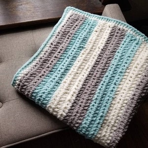 Crochet Pattern, Bernat Blanket Extra V-stitch Jumbo Blanket, Easy