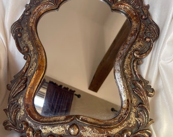 Retro ornate gold distressed mirror