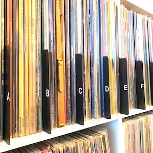 DIY Kit [Do-it-Yourself] A-Z Black LP Vinyl Record Dividers [Bottom Tabbed] 12-in 33 RPM 33rpm Album Organizers A-Z Alphabetize Alphabetical