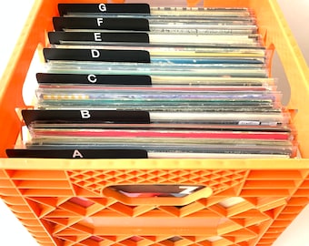 Separadores/tarjetas alfabéticos negros de la A a la Z para discos de vinilo LP de 12 pulgadas y 33 rpm (33s), organizadores de álbumes de vinilo - con letras de la A a la Z en ambos lados de la pestaña.